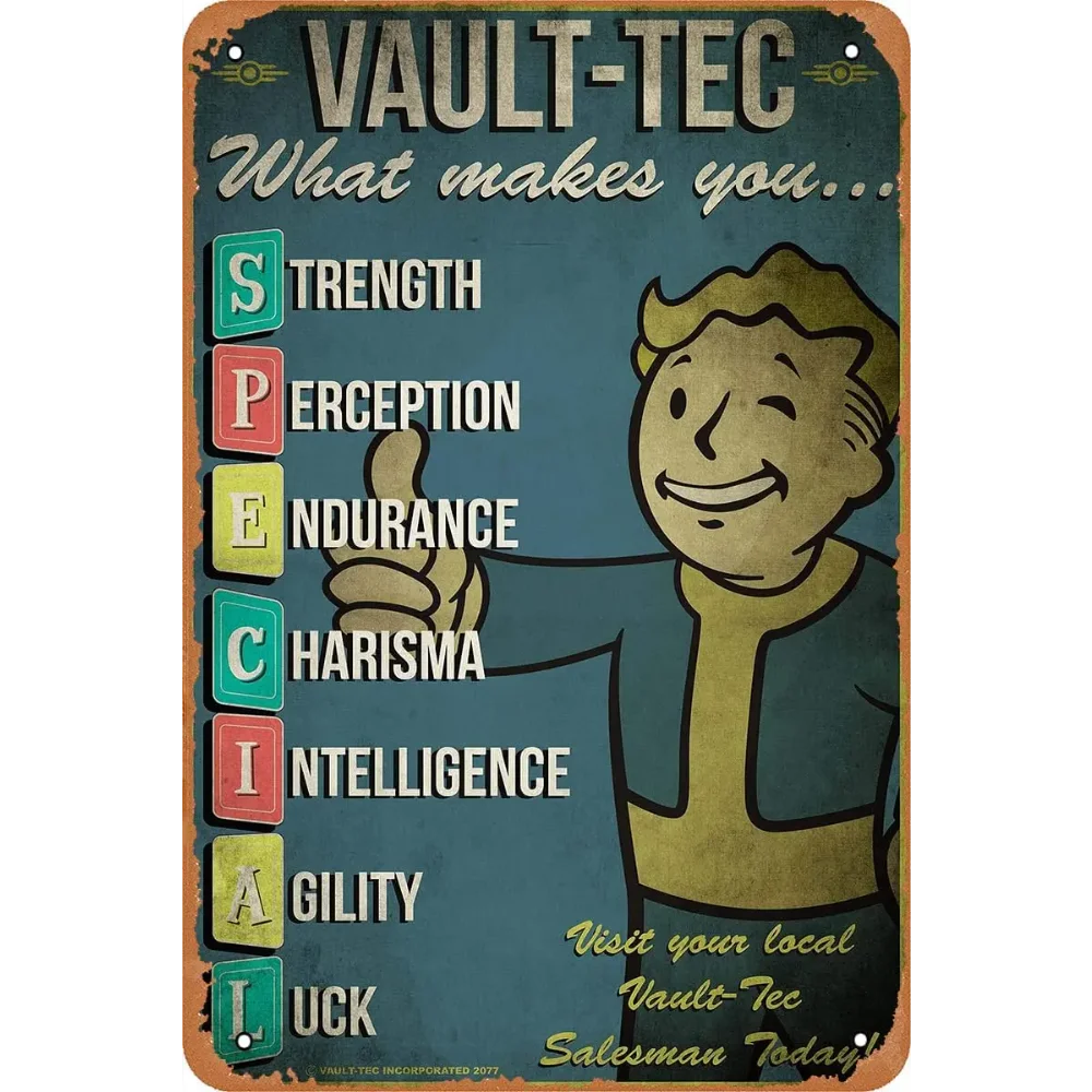 Retro Gaming Vault - Металлический постер RetroGameDecor V-Vault Tec -